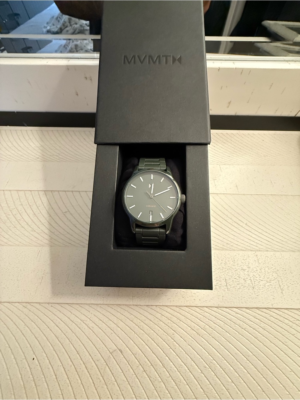 MVMT Ceramic OD Green Dial Metal Bracelet Watch